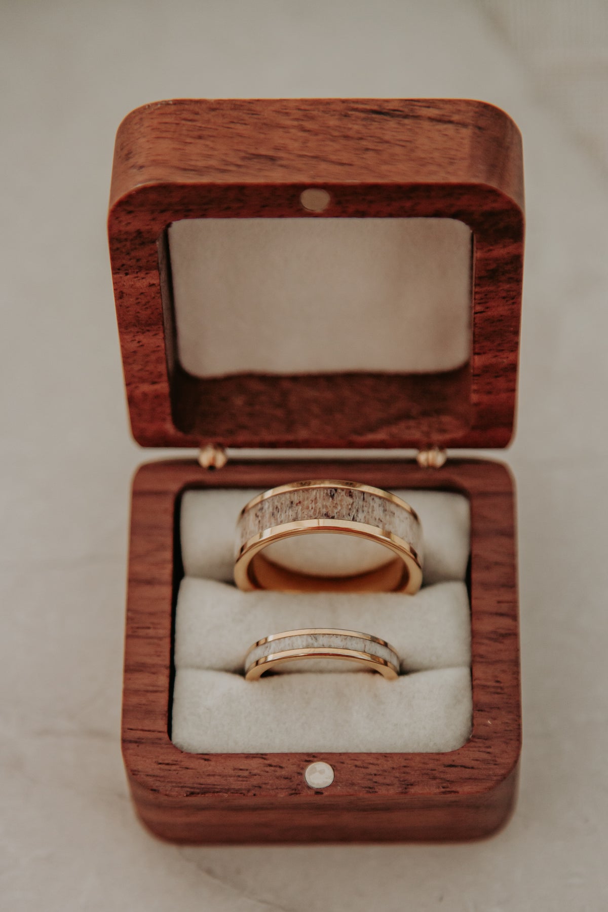 Gold Plated Tungsten Antler Ring