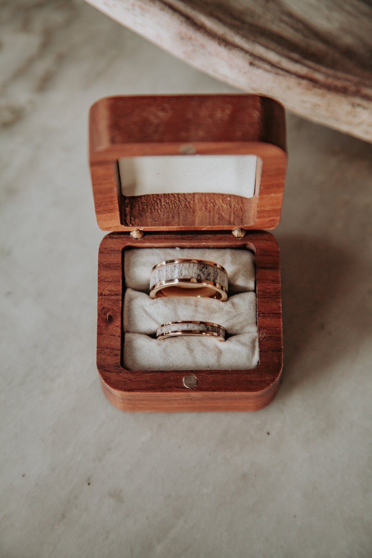 Rose Gold Plated Tungsten Antler Ring