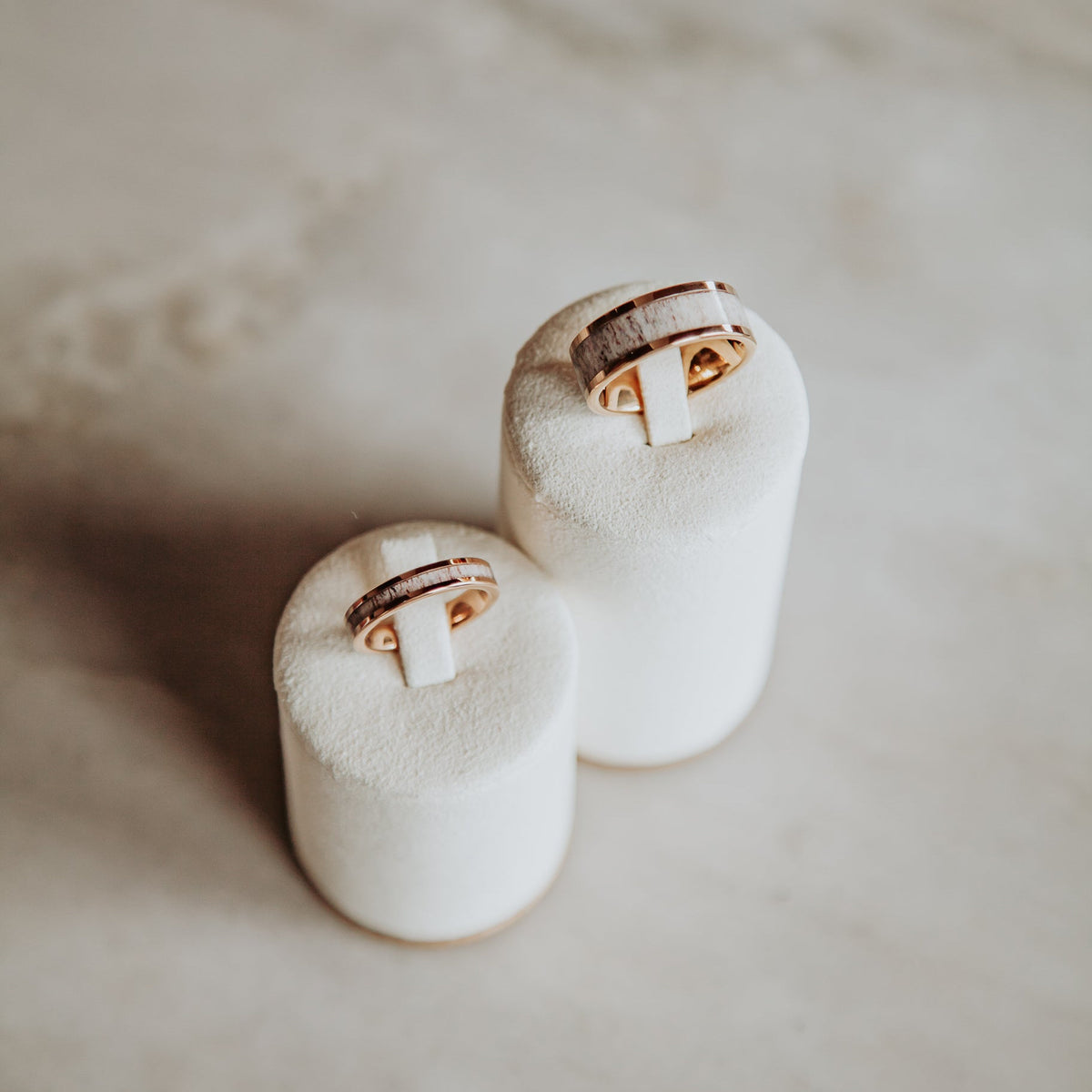 Rose Gold Plated Tungsten Antler Ring