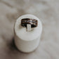 Hammered Black Tungsten with Gold